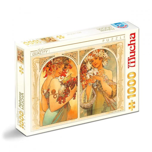 Puzzle Alphonse Mucha - Puzzle adulți 1000 piese - Fruit and Flower/Fructe și Flori