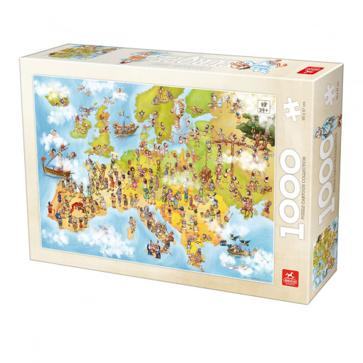 Puzzle Europa - Puzzle adulți 1000 piese - Cartoon Map