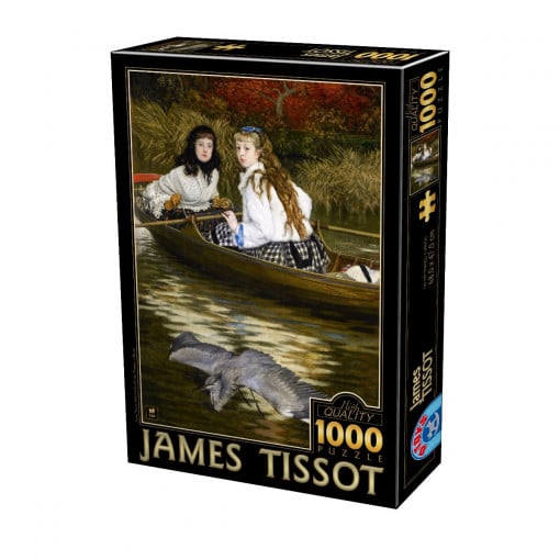 Puzzle James Tissot - Puzzle adulți 1000 piese - On the Thames, a Heron / Pe Tamisa, un stârc