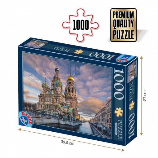 Puzzle Savior on the Spilled Blood, Sankt Petersburg - Puzzle adulți 1000 piese - Peisaje de zi