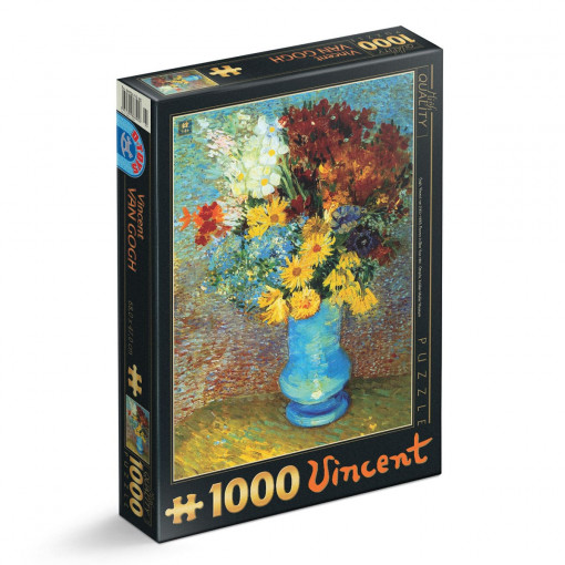 Puzzle Vincent van Gogh - Puzzle adulți 1000 piese - Flowers in a Blue Vase