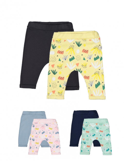 Set de 2 perechi de pantaloni Frunze pentru bebelusi, Tongs baby (Culoare: Roz, Marime: 12-18 Luni)