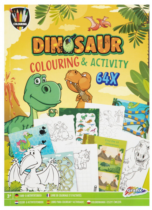 Carte de colorat cu activitati - Dinozaur