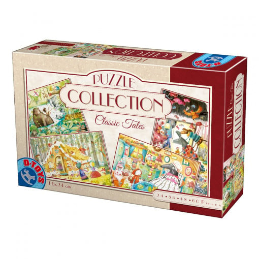 Colecția 4 puzzles Basme clasice: 24, 35, 48 și 60 piese