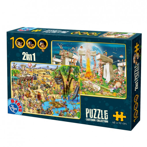 Puzzle 2 în 1 Cartoon Collection - Puzzle adulți 1000 piese