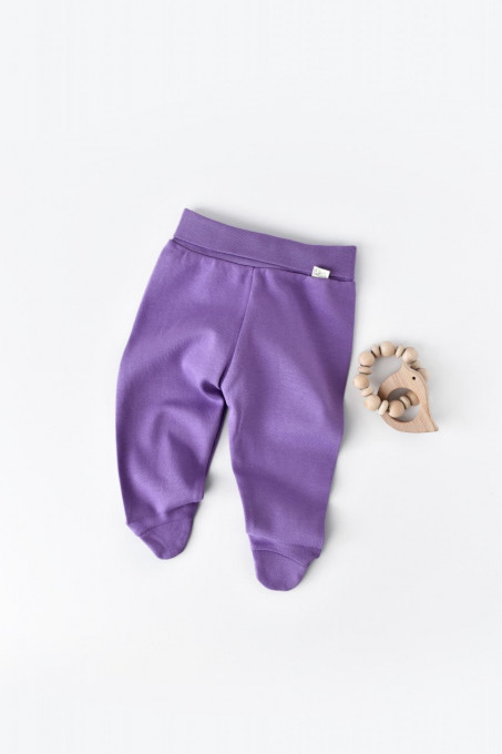 Pantaloni cu Botosei - Bumbac organic Mov BabyCosy (Marime: 6-9 luni)