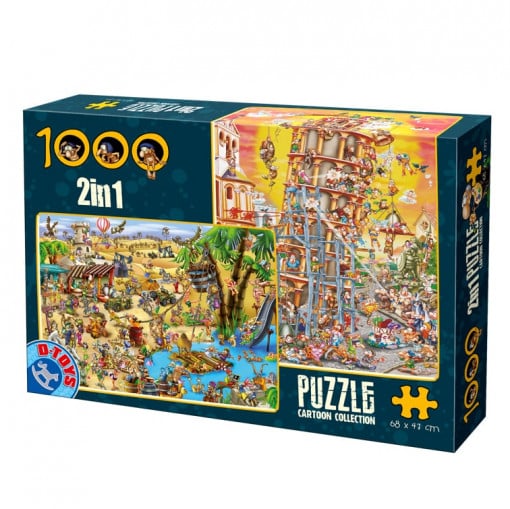 Puzzle Cartoon Collection 2 în 1 - Puzzle adulți 1000 piese