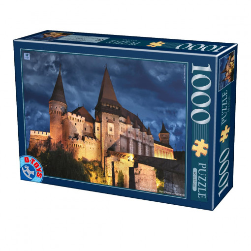 Puzzle Castelul Corvinilor Hunedoara noaptea - Puzzle adulți 1000 piese - Imagini din România