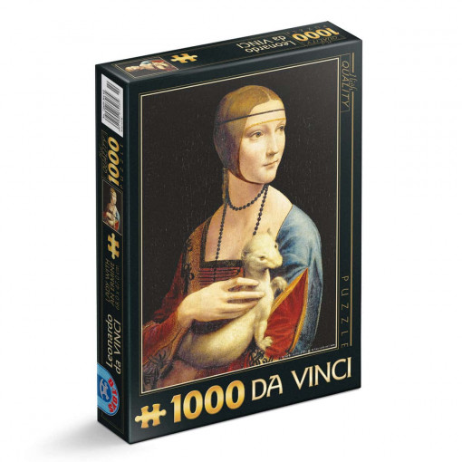 Puzzle Leonardo da Vinci - Puzzle adulți 1000 piese - Lady with an Ermine/Dama cu hermină