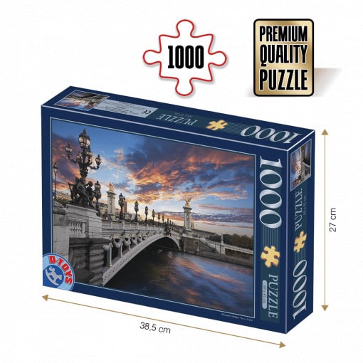 Puzzle Podul Alexandru al III-lea, Paris - Puzzle adulți 1000 piese - Peisaje de zi