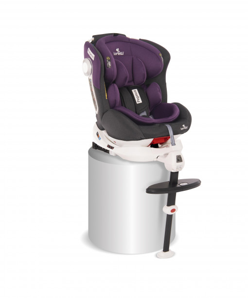 Scaun auto cu picior de fixare, Pegasus, Isofix, rotativ 360 grade, Grey & Violet