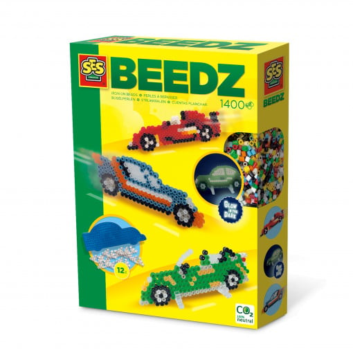 Set creativ Beedz - Margele de calcat Masina Glow in the Dark