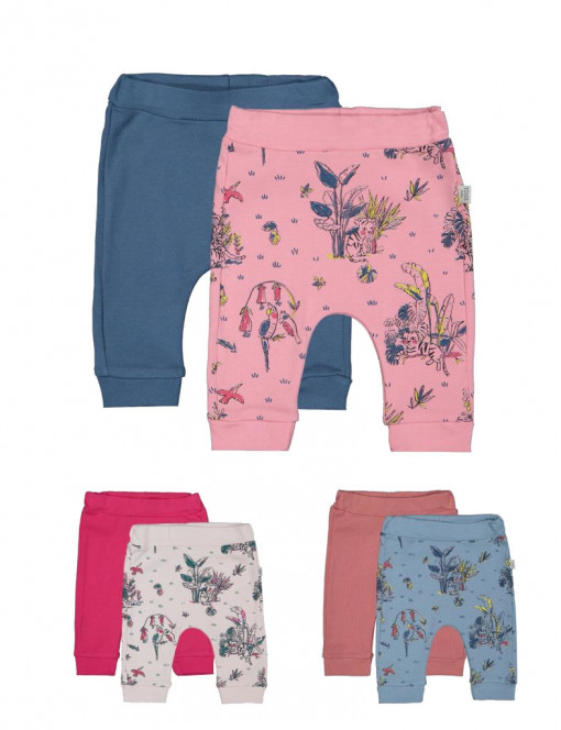 Set de 2 perechi de pantaloni Savana pentru bebelusi, Tongs baby (Culoare: Roz, Marime: 9-12 luni)