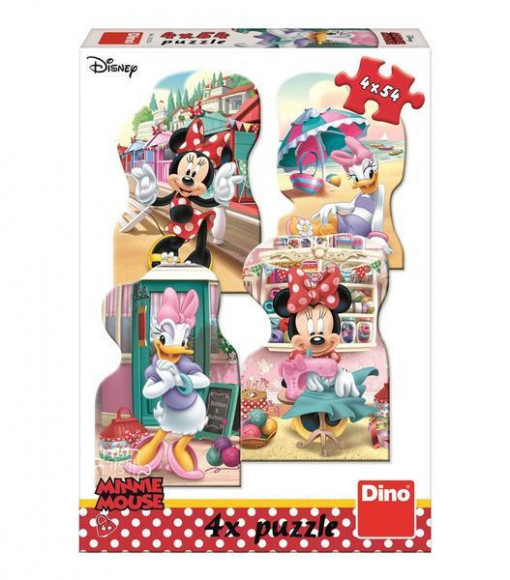 Puzzle 4 in 1 - Minnie si Daisy in vacanta (4 x 54 piese)