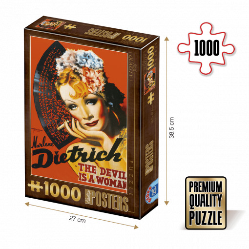 Puzzle Marlene Dietrich, The Devil is a Woman - Puzzle adulți 1000 piese - Vintage Posters