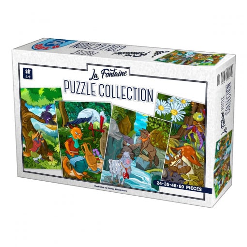 Colecție 4 puzzles - La Fontaine - 24, 35, 48, 60 piese