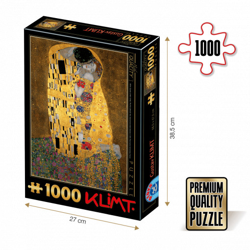 Puzzle Gustav Klimt - Puzzle adulți 1000 piese - The Kiss/Sărutul