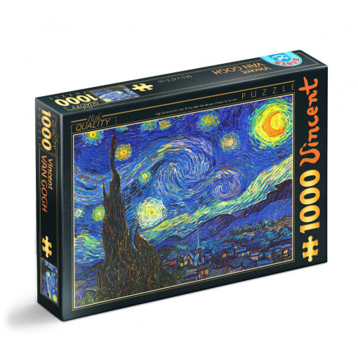 Puzzle Vincent van Gogh - Puzzle adulți 1000 piese - The Starry Night/Noapte înstelată