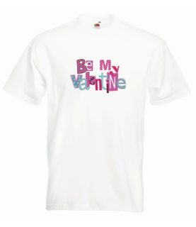 Tricou alb "be my Valentine" bărbați