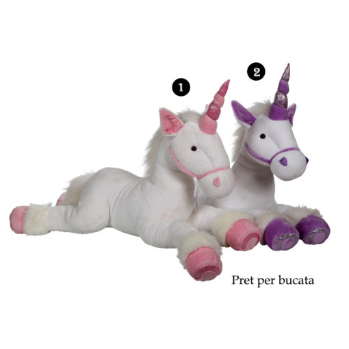 Unicorn alb - jucarie din plus 80 cm