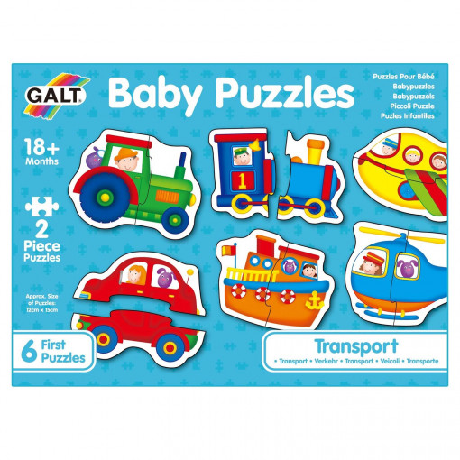 Baby Puzzles: Set de 6 puzzle-uri Transport (2 piese)