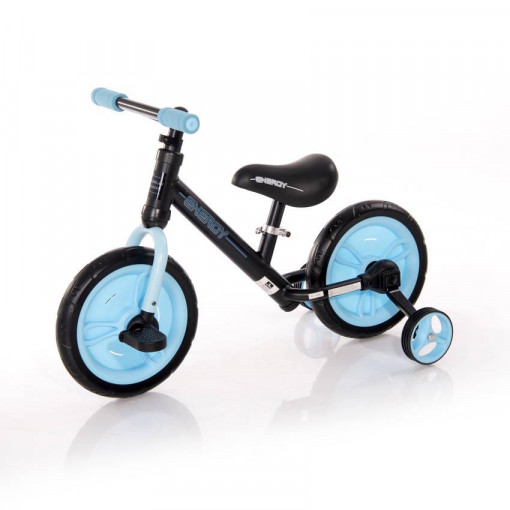 Bicicleta Energy, cu pedale si roti ajutatoare, Blue