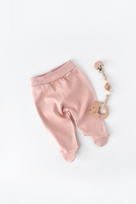 Pantaloni cu Botosei - Bumbac organic Roz pudra BabyCosy (Marime: 6-9 luni)