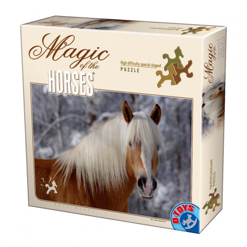 Puzzle Magic of the Horses - Puzzle Special 239 piese în formă de cai - Haflingers