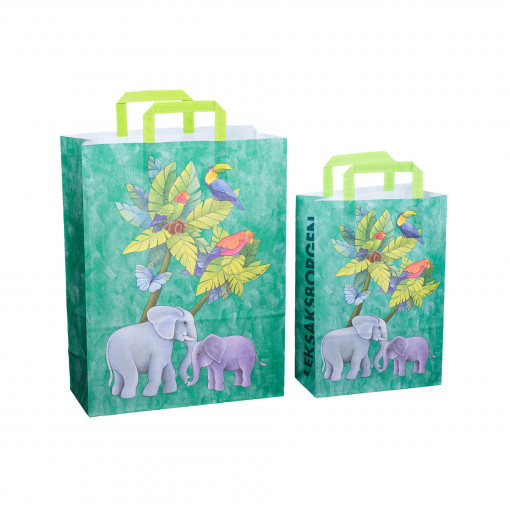 Sacosa cadou din hartie - Jungla (S - 22 x 10.5 x 32cm, 70g)