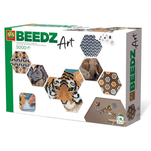 Set margele de calcat Beedz Art - Safari cu placi hexagonale