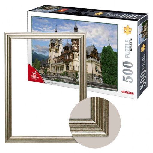 Set Puzzle Castelul Peleș 500 piese + Ramă cu folie transparentă 48.2 x 34.2 cm