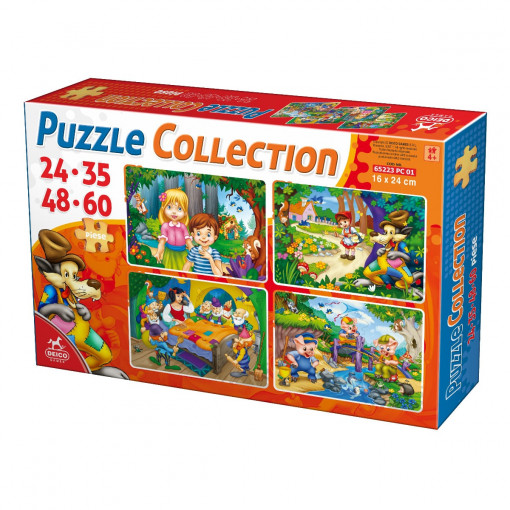 Colecție 4 puzzle-uri copii - Basme