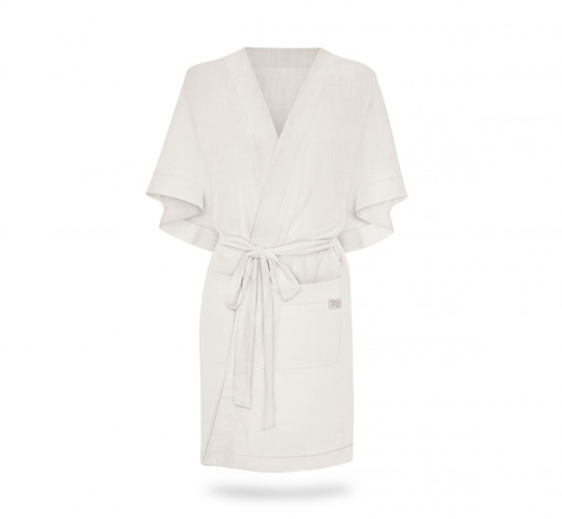 Halat Kimono pentru gravide si mamici, vascoza si in, marime universala, Alb