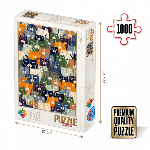 Puzzle Kürti Andrea - Cats/Pisici - Puzzle adulți 1000 piese