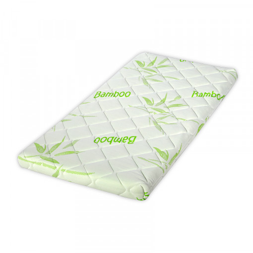 Saltea pat, Air Comfort Bamboo, 60x120x9 cm, husa bambus, spuma elastica cu canale, alb