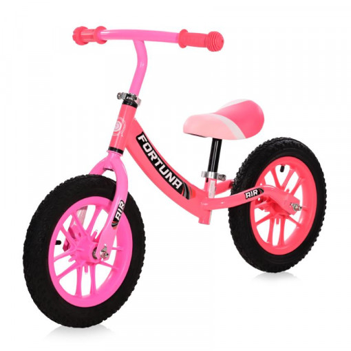 Bicicleta de echilibru, Fortuna Air, 2-5 Ani, 12 inch, anvelope cu camera, jante cu leduri, Light & Dark Pink
