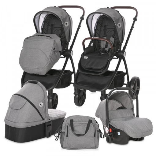 Carucior Set 3 in 1, Infinity, pana la 22 kg, Glacier Grey