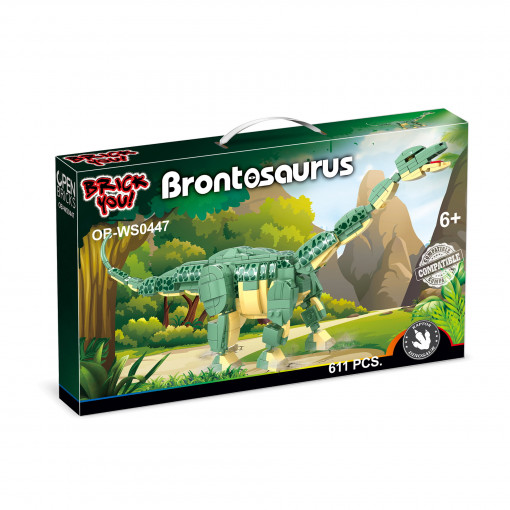 Dinozaur de jucarie - Set constructie Brontozaur (611 piese)