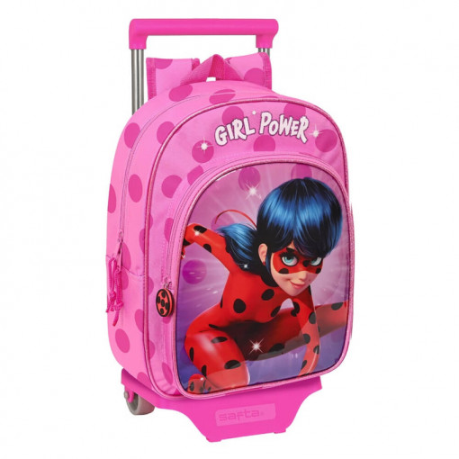 Ghiozdan clasa 0 cu troler Ladybug