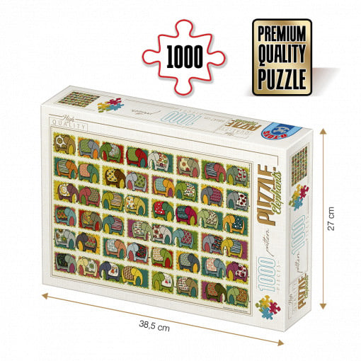 Puzzle Pattern Elephants / Elefanți - Puzzle adulți 1000 piese