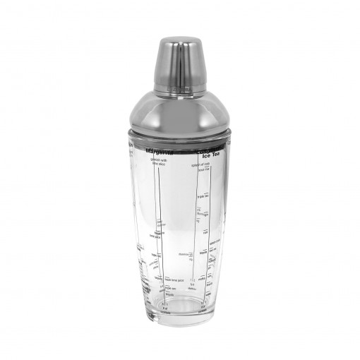 Shaker cu retete, sticla, 700ml - Zokura