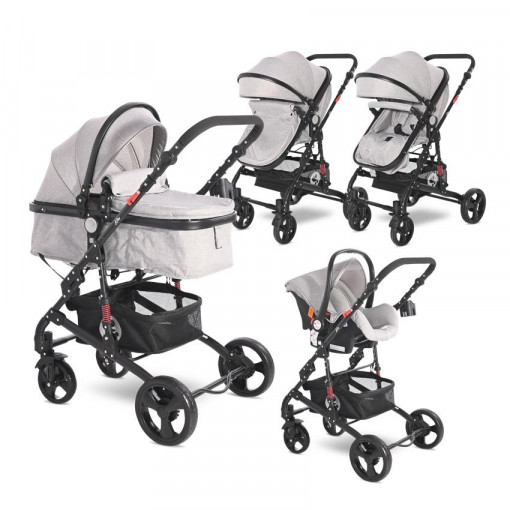 Carucior Set Alba Classic, cos auto inclus, Grey