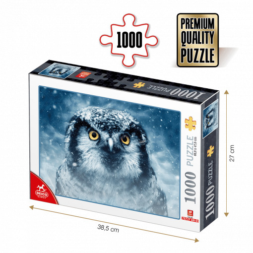 Puzzle Bufniță iarna - Puzzle adulți 1000 piese - Animal Puzzle