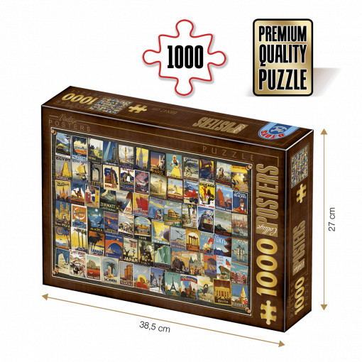 Puzzle Vintage Collage - Travel - Puzzle adulți 1000 piese