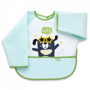 Baveta cu maneci si buzunar BabyJem Polly Bib (Culoare: Bleu)