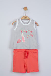 Compleu 2 piese Playing golf pentru baietei, Tongs baby (Culoare: Galben, Marime: 9-12 luni)