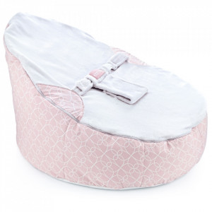 Fotoliu pentru bebelusi cu ham de siguranta BabyJem Baby Bean Bed (Culoare: Alb)