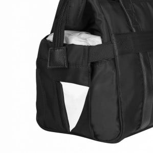 Geanta multifunctionala pentru parinti Skiddou Inger, Onyz Leather, Negru