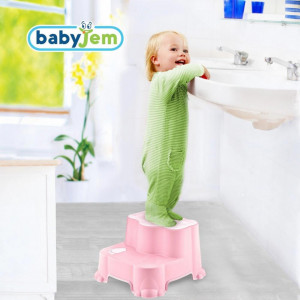 Inaltator cu doua trepte Step Stool BabyJem (Culoare: Roz)