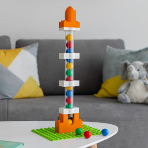 Jucarie copii Marble Run Hubelino - extensie lift pentru bile (24 piese) - Img 5